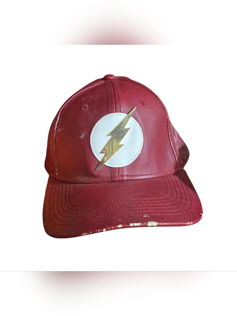 The Flash Lightning Bolt Leather Baseball Cap - Unbranded